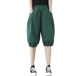 Women's Pants Baggy Summer Half Harem Loose Green Black Korean Casual Wide Women High Waist Ladies Trousers