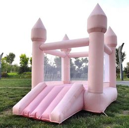 6x8ft commercial Inflatable white bounce house toddler amusement park white mini bouncy castle for kids with blower free ship to your door 001