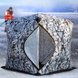 Tents And Shelters Portable Windproof Ice Fishing Tent Warm Keeping Shelter Easy Set-up Waterproof Winter Outdoor Camping Equiment