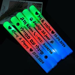 12/15/30/60Pcs RGB LED Glow Bulk Party Supplies Colorful LED Glow Sticks Foam Stick Cheer Tube Dark Light Birthday Wedding 240118