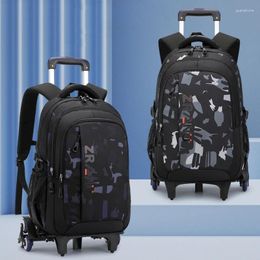 School Bags Rolling Backpack Bag With Wheels Student Wheeled Backpacks For Boys Children Trolley Waterproof