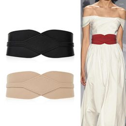 Belts Fashion Women PU Black Red Waist Band Thin Elastic Belt Dress Apparel Accessories SCM0155