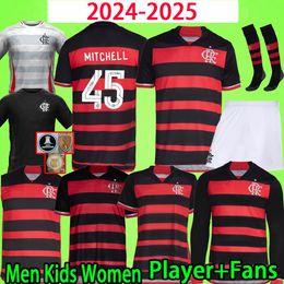 24/25 Flamengo maglie da calcio 2024 2025 magliette da calcio set da uomo kit per bambini donna Camisa De Futebol manica lunga PEDRO DIEGO GERSON GABI LORRAN PULGAR tifosi giocatore