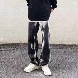 Men's Jeans High Street Vibe Pants Instagram Brand Tie Dyed American Hiphop Straight Leg Spring