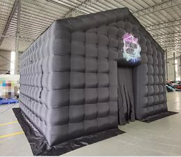 wholesale Party Activities Giant Custom Portable Black Inflatable Nightclub Cube Party Bar Tent Lighting Night Club For Disco Wedding Event