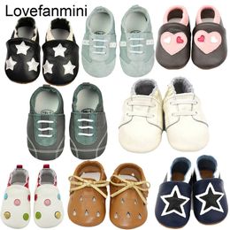 Baby Shoes genuine cow leather soft sole bebe born booties babies Boys Girls Infant toddler Moccasins Slippers First Walkers 240126