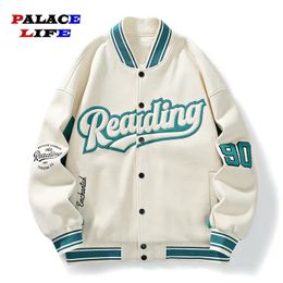 Embroidery Letter Pilot Baseball Jacket Men Hip Hop Streetwear PU Leather Varsity Bomber Jacket Women Harajuku Loose Coats 240125