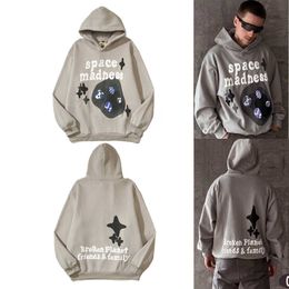 High Street Space Crazy Foam Letter Men's and Women's Couple Casual Printed Hoodie