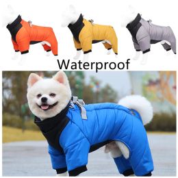 Parkas Waterproof Pet Overalls For Dogs Small And Medium Dog Clothes Outdoor Winter Jacket Warm Coat Dog Jumpsuit Grey Blue S3XL