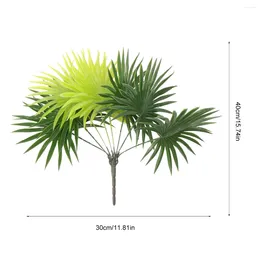 Decorative Flowers Artificial Green Plants Simulation Ornament Bonsai Fake Palm Leaf Home Decoration