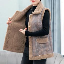 Women's Vests XL-5XL Womens Casual Coats Winter Female Waistcoats Single Breasted Middle Age Loose Keep Warm Ladies Outerwear H59