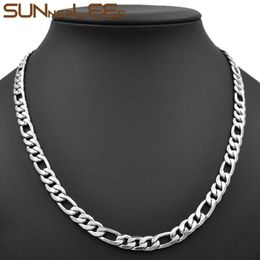 Fashion Jewelry Silver Color 5mm 7mm 9mm Stainless Steel Necklace Figaro Link Chain For Mens Womens SC15 N248O