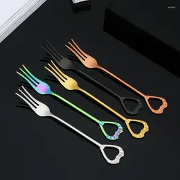 Spoons 1PCS 304 Stainless Steel Dessert Kitchen Tableware Forks Travel Cutlery Spoon Set Cake Coffee Honey Soup Stirring