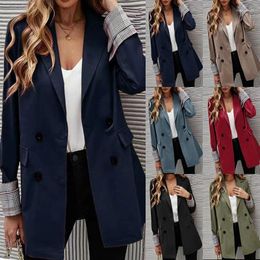 Women's Trench Coats Women Fashion Autumn/winter Plaid Blazers And Jackets Work Office Lady Suit Slim Double Breasted Business Female Blazer