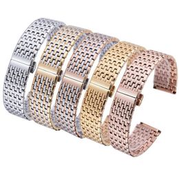 Watch Bands Luxury Metal Watchbands 2021 Stylish 20 22 Mm Men's Business Strap Silver Rose Gold Solid Stainless Steel Bracele295D