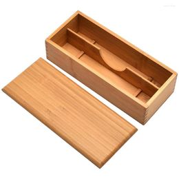 Kitchen Storage Drawer Cutlery Box Travel Wood Tray Silverware Organizer With Lid Bamboo