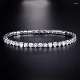 Link Bracelets Women Hip Hop Micro Inlaid Zircon Bracelet Luxury Bling Tennis Silver Color Gift For Girlfriend Wife Drop Ship