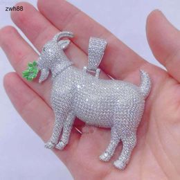 Jóias de jóias de grife exclusivo Design Hip Hop Iced Out Chain Link Chain VVS Moissanite Diamond Goat Pinging