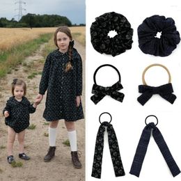 Hair Accessories 0806H Floral Cotton Bows Cute Ties Girls Headband Barrettes Solid Clip Kids Headwear Fashion