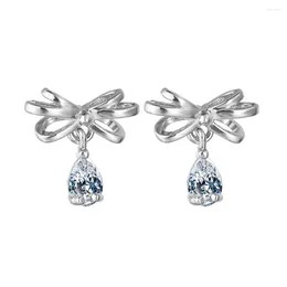 Stud Earrings Karopel 925Sterling Silver For Women Wedding Party Exquisite Crystal Cute Bowknot Earring Fine Jewelry Gift