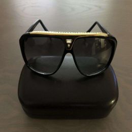 fashion Luxury new brand Evidence sunglasses for women retro vintage men designer shiny gold frame laser logo quality with box304r