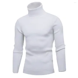 Men's Sweaters Turtleneck Sweater Mens Pullover Casual Fitting High Collar Knit Long Sleeve Solid Color Comfy