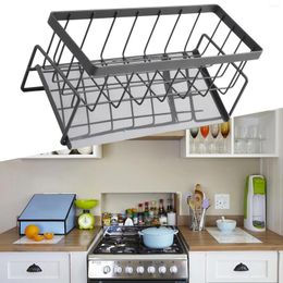 Kitchen Storage Sponge Frame With Rod Stainless Steel For Organization Rack Rag Pole Holder