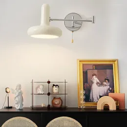 Wall Lamp Bauhaus Nordic Swing Arm Bedroom Bedside Minimalist Cream Wind Children's Room Retractable Living