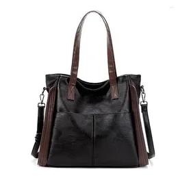 Evening Bags Retro Brand Women Shoulder Large Capacity Handbags Soft Leather Crossbodychampagn Long Bag Ladies Bucket Top-handles Handgag