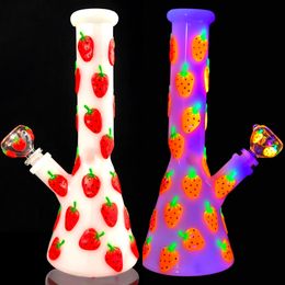 Vintage Strawberry Glass Pipe Bong hookah Dab Rig Original Factory made can put customer LOGO by DHL UPS CNE
