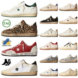 2024 Top Fashion Luxury Ball Star Designer Casual Shoes Gold Glitter Womens Handmade Leather Suede Loafers Italy Brand Sneakers Upper Vintage Silver Trainers