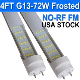 Led Bulbs 4 Foot, Type B Light Bulbs, NO-RF RM Driver 72W 7200LM 6000K, Fluorescents Light Bulbs 48 Inch, Ballast Bypass, T8 4ft Led Replacement Fluorescent Tubes usastock