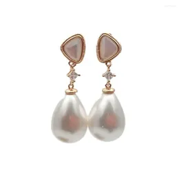 Stud Earrings Y.YING White Sea Shell Pearl Dangle For Women Fashion Jewelry Gift