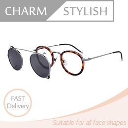 Thom Brand Prescription Round Optical Glasses Frames TB710 With Polarized Clip For Men Women Eyeglasses Original Logo Eyewear Fash256O