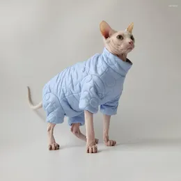 Cat Costumes Winter Warm Coat Jacket For Sphynx Blue Four-legged Cotton Puppy Kitten Vest Clothes Pet Dog Costume