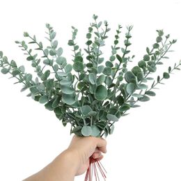 Decorative Flowers 10pcs Artificial Plants Eucalyptus Leaves Green Leaf Branches For Home Wedding Decoration Bouquet Table Centrepiece