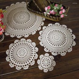 Table Cloth Decoration Tablecloth Vintage Towel Kitchen Decor Handmade Crochet Cotton Placemat Doily Cover Pad