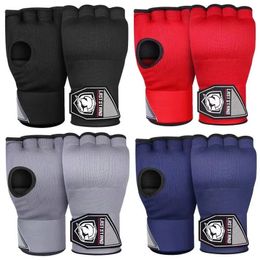 MMA Half-Finger Boxing Gloves Thickened Sponge Sanda Training Hand Wrap Inner Gloves With Long Wrist Strap Boxing Accessories 240125