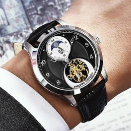 Wristwatches PAGANI DESIGN Fashion Men Mechanical Watch Luxury Sports Leather Tourbillon Automatic 100M Waterproof2515