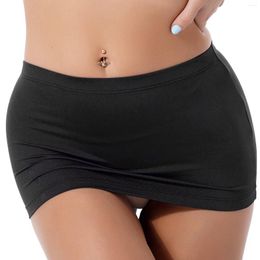 Skirts Women Fashion Bodycon Mini Skirt Low Waist Stretchy Solid Colour Elastic Sexy Pencil Pole Dancing Clothing Clubwear