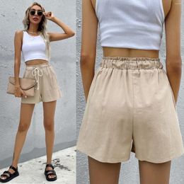 Women's Shorts Summer Lace Loose Casual Pants For Women Cotton Linen Wide Leg Elastic Waist Harajuku 2024