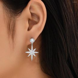 Dangle Earrings JF2024 Original Design Exquisite Light Luxury Micro Inlaid Eight Mount Star Women's