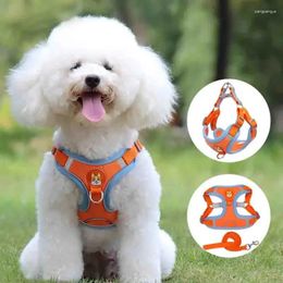 Dog Collars Pet Reflective Harness Small Adjustable Puppy Vest Teddy Koki Outdoor Walking Lead Leash Cat Chest Strap