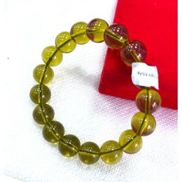Bracelets 0 Certificate 10mm Natural Green Mexico Sky Blue Amber Beads Bracelet 7.5"