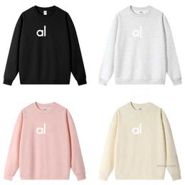 AL Women's Yoga Outfit Perfectly Oversized Sweatshirts Sweater Loose Long Sleeve Crop Top Fitness Workout Crew Neck Blouse Gym LL FNLF