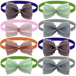 Dog Apparel 50/100Pcs Grooming Bows Puppy Bowties Adjustable Accessories Colorful Cat Pet Bowknot For Small Dogs