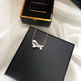 Necklace Earrings Set High 2024 Brand Anniversary Gifts Luxury For Women Bowknot Wedding Sweet Cute Bow Necklaces