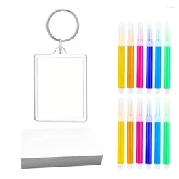 Keychains 72pcs/set Po Insert Keychain Clear Acrylic Picture Frame Key Chains