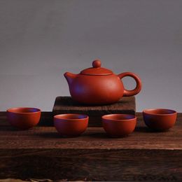 Chinese Traditional Travel Tea Set Purple Clay Kung Fu Tea Set Tea Cup Mug Package Ceramic Gift Teapot with Giftbox251q