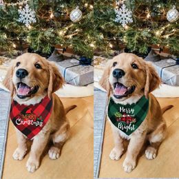 Dog Apparel Happy And Bright Truck Printed Cat Scarf Bandana Pet Bib Saliva Towel Washable Accessories Christmas Decor Year Gift